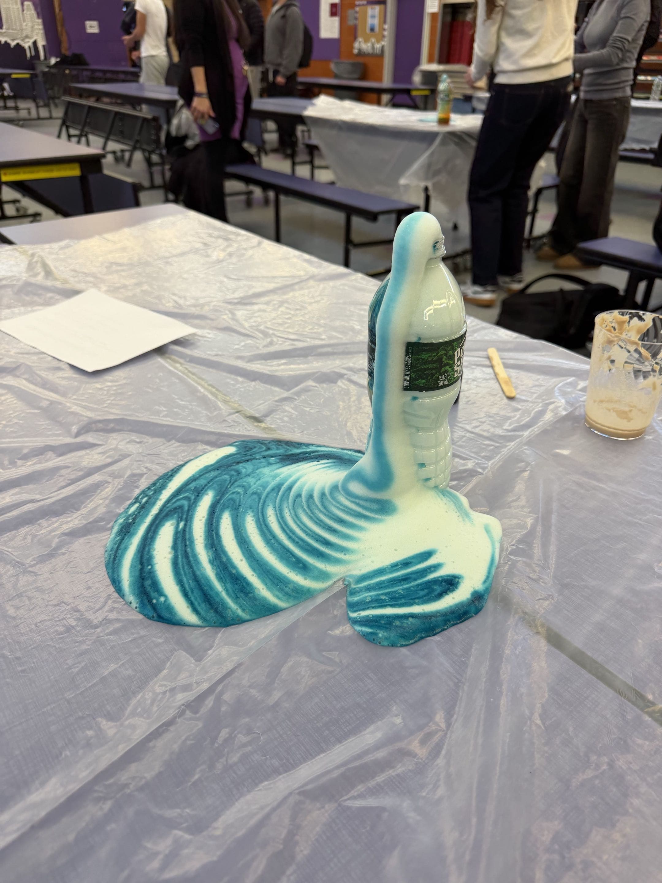 Final stage of a bottle chemistry experiment