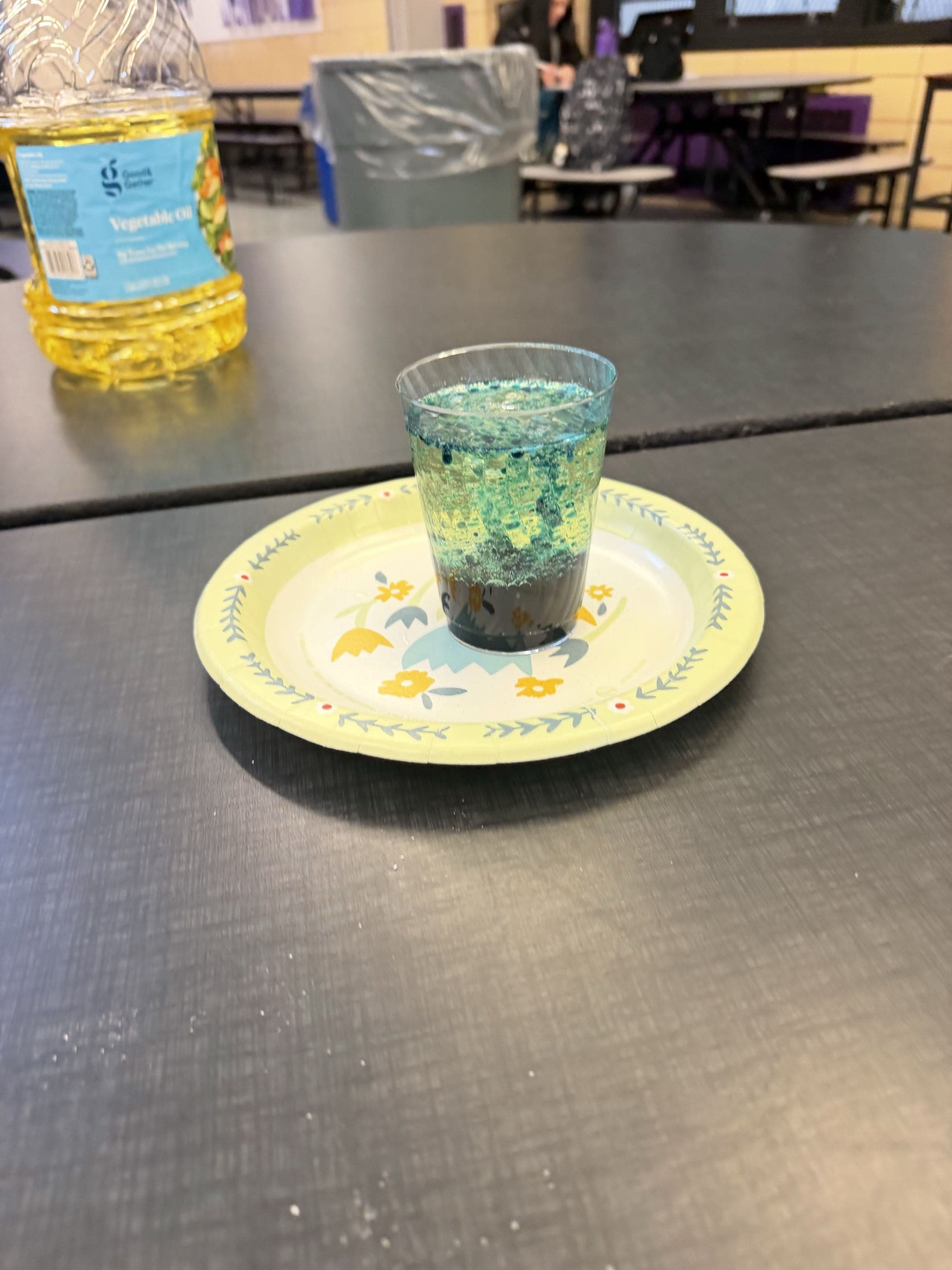 A chemistry club lava lamp style reaction demonstration