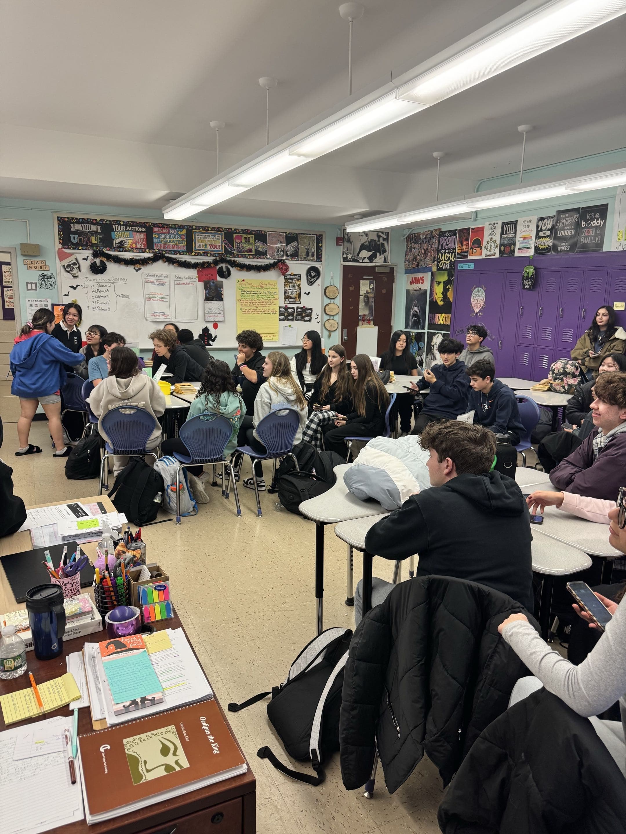 Chemistry club students collaborating in a meeting