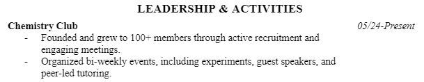 Activities Example